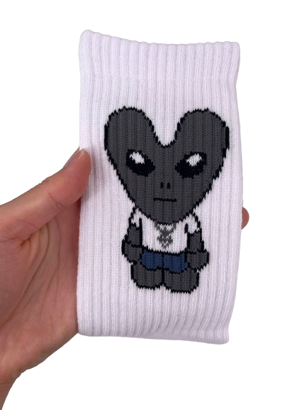 White Alien Socks