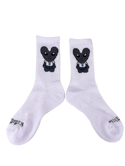 White Alien Socks